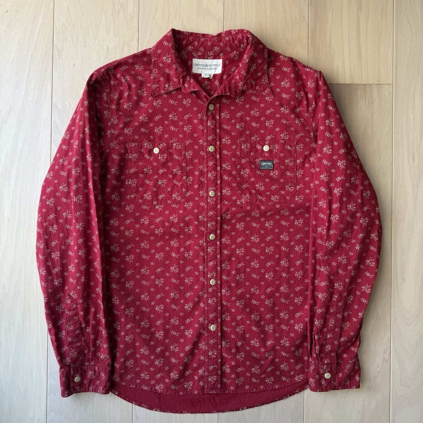 Polo Ralph Lauren Vintage Denim Supply Ralph Lauren Shirt L Red Floral Size US L / EU 52-54 / 3 - 2 Thumbnail