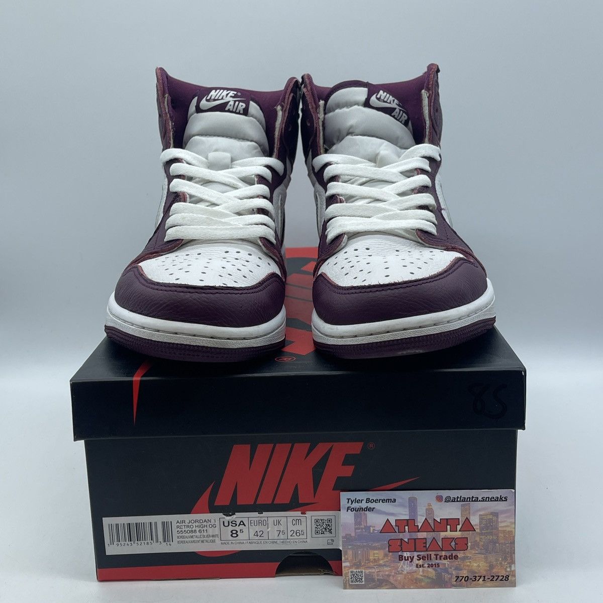 Nike Air jordan 1 high Bordeaux Size US 8.5 / EU 41-42 - 2 Thumbnail