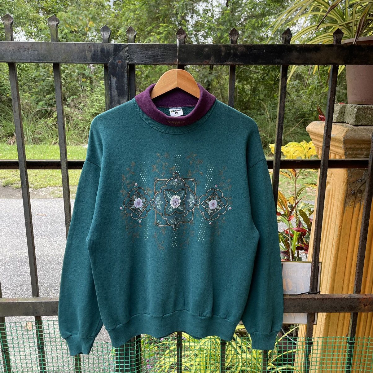 Vintage 🔥Vintage 90s Gopher Sports Motive Flower Sweatshirts Size US M / EU 48-50 / 2 - 1 Thumbnail