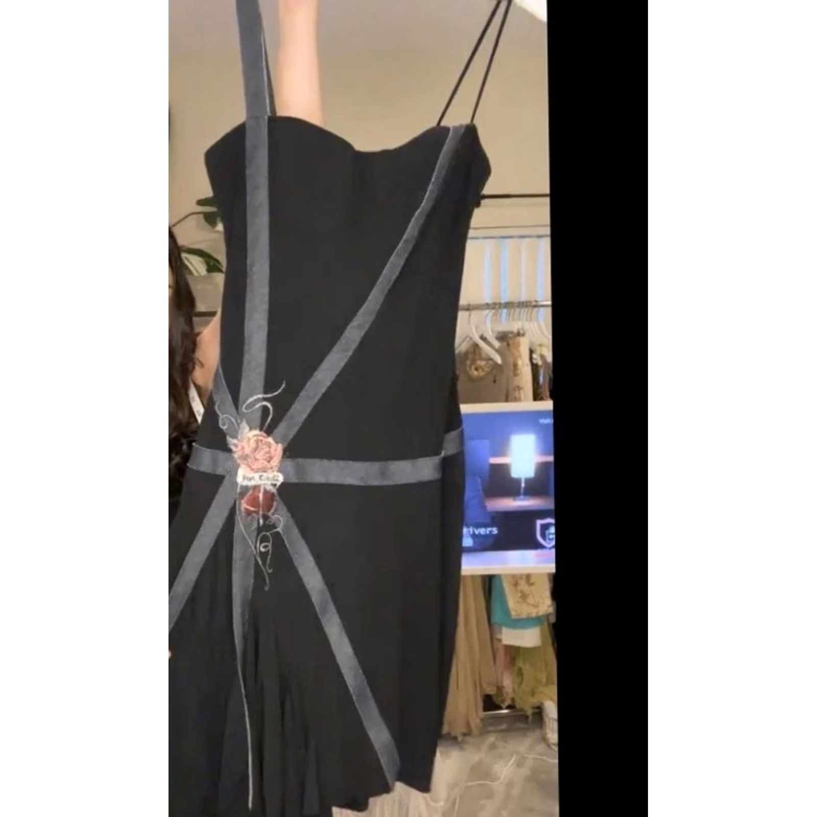 Just Cavalli VINTAGE Just Cavalli Dress Woman Black Embroidered Asymmetric Fit & Flare Sleeveless Sweetheart 44 IT 44 Size M / US 6-8 / IT 42-44 - 4 Thumbnail
