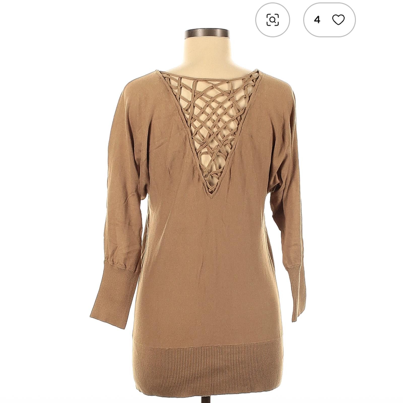 Other Brown Long Sleeve Sweater with Lattice Detail Size M / US 6-8 / IT 42-44 - 2 Thumbnail
