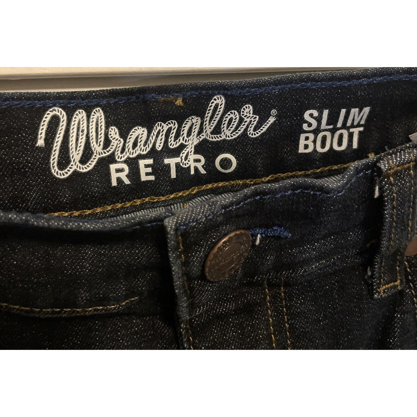 Wrangler Wrangler Retro Slim Boot Mens Blue Jeans 29x30 Cowboy Wester Size US 29 - 5 Thumbnail
