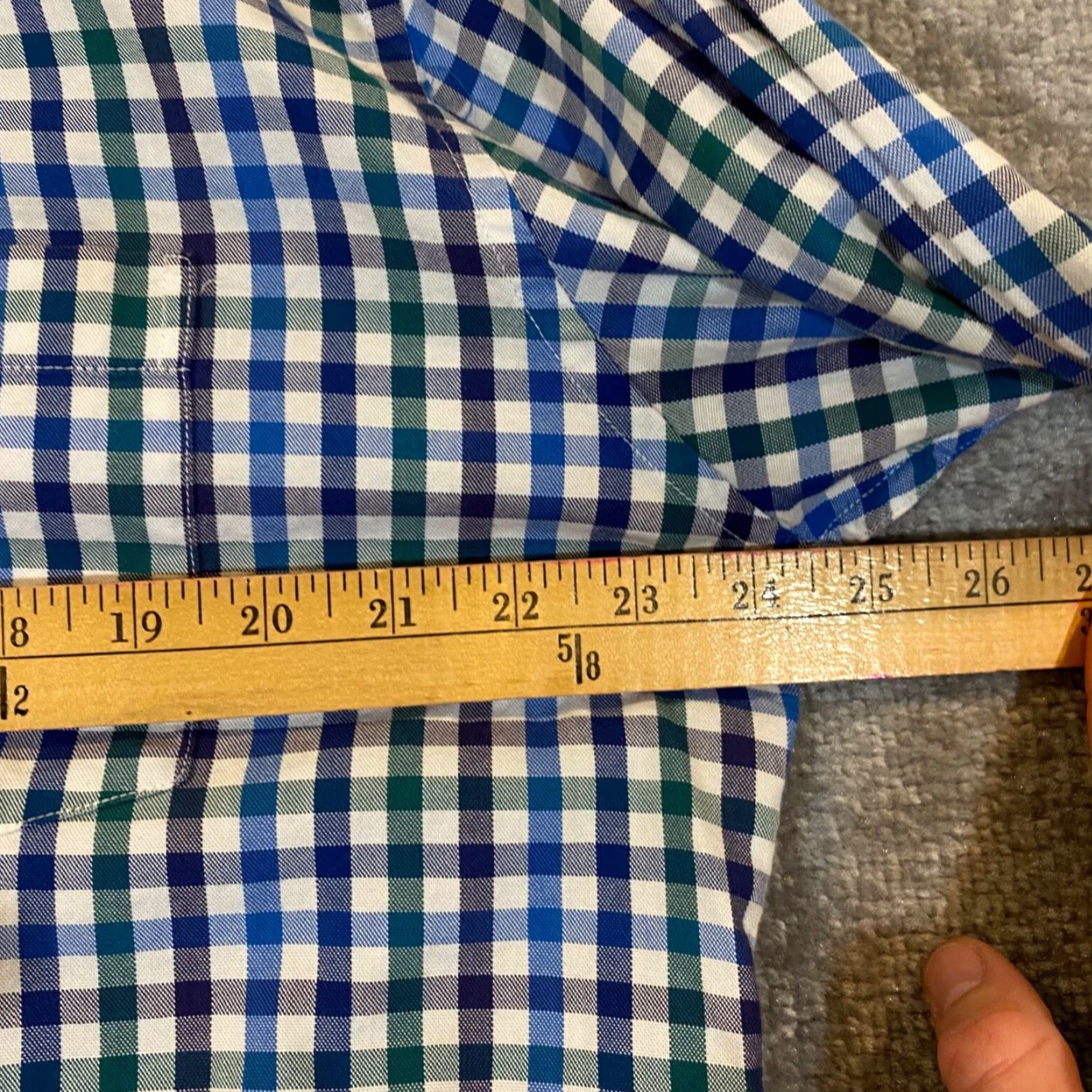 Barbour VINTAGE Barbour Shirt Mens Large Plaid Cotton Button-Down Long Sleeve Casual Business Formal Seasonal Classic Blue White Green Mens Size US L / EU 52-54 / 3 - 7 Thumbnail
