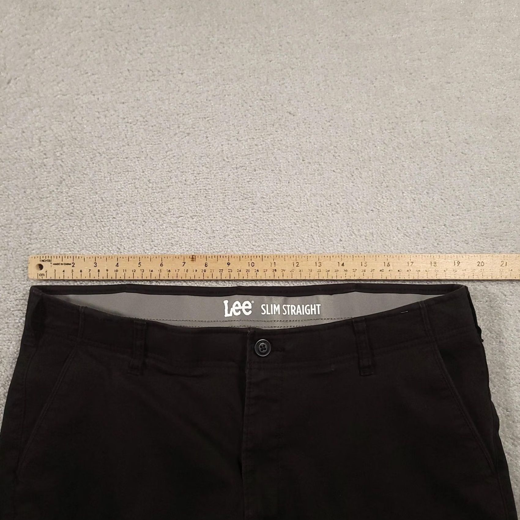 Lee Lee Pants Mens 40x30 Black Slim Straight Stretch Dress Chinos Cotton Blend Size US 40 / EU 56 - 6 Thumbnail