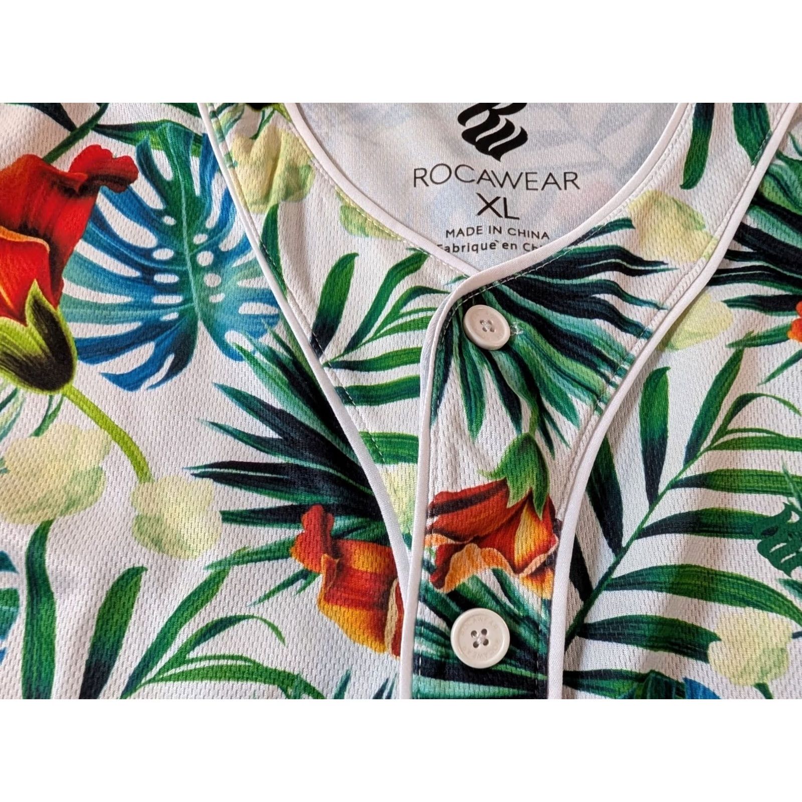 Rocawear Rocawear Tropical Baseball Jersey Hawaiian All Over Print Casual Beach Men's XL Size US XL / EU 56 / 4 - 4 Thumbnail