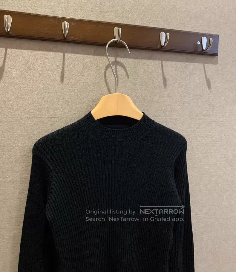 Comme des Garcons Comme Des Garcons Black Ribbed Knit Wool Sweater Size M / US 6-8 / IT 42-44 - 2 Thumbnail
