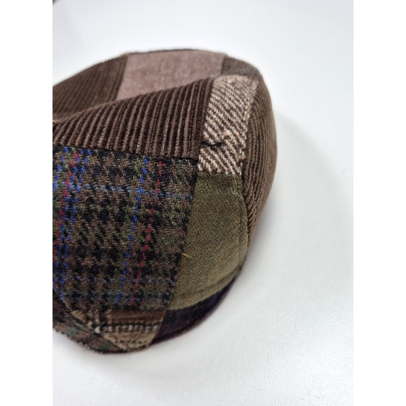 Vintage Scala Hat Flat Cap Fitted Mens M Brown Check Wool Newsboy Italy Patchwork NWT Size ONE SIZE - 3 Thumbnail