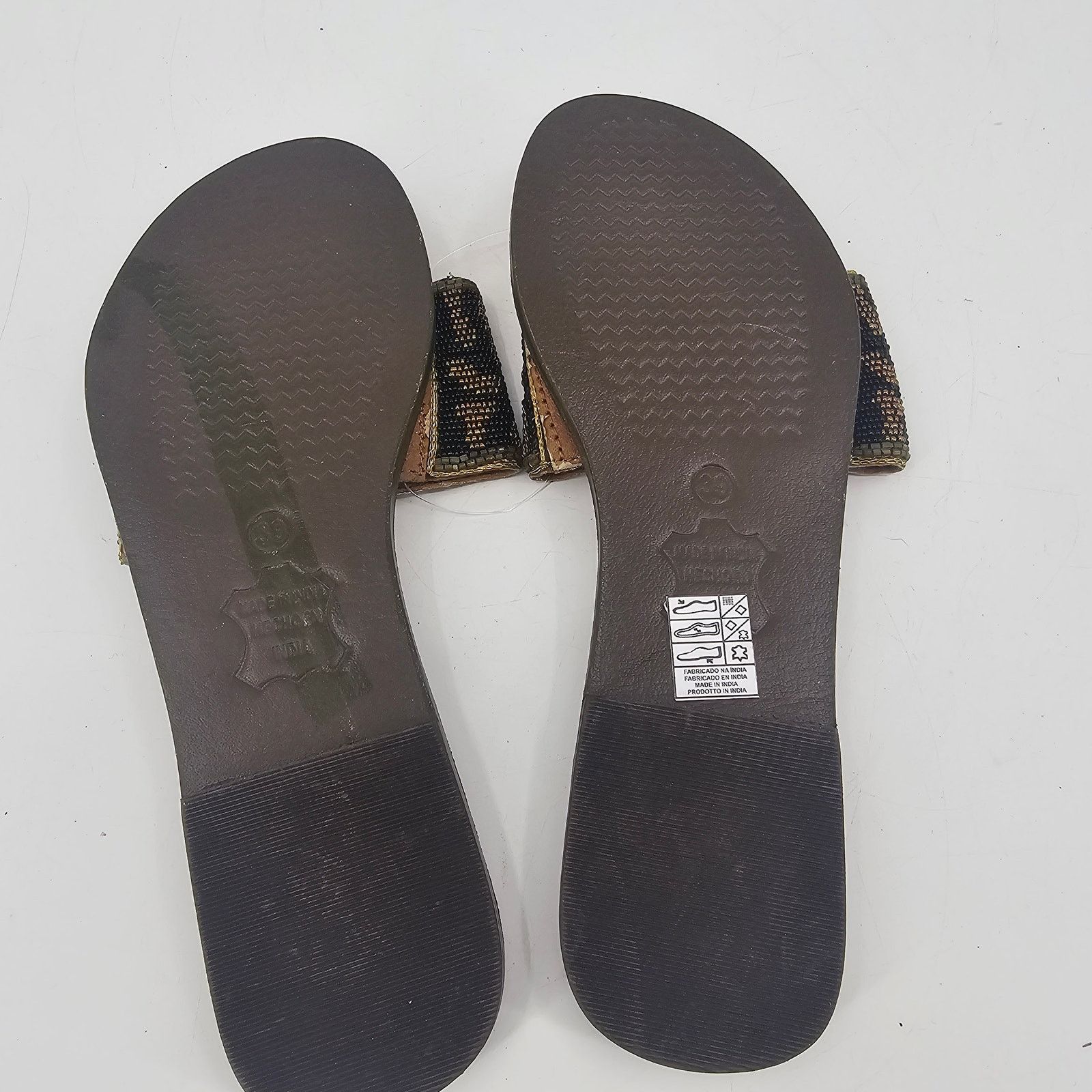 Other America & Beyond Beaded Leopard Animal Print Sandal 39 8.5 Size US 8.5 / IT 38.5 - 4 Thumbnail