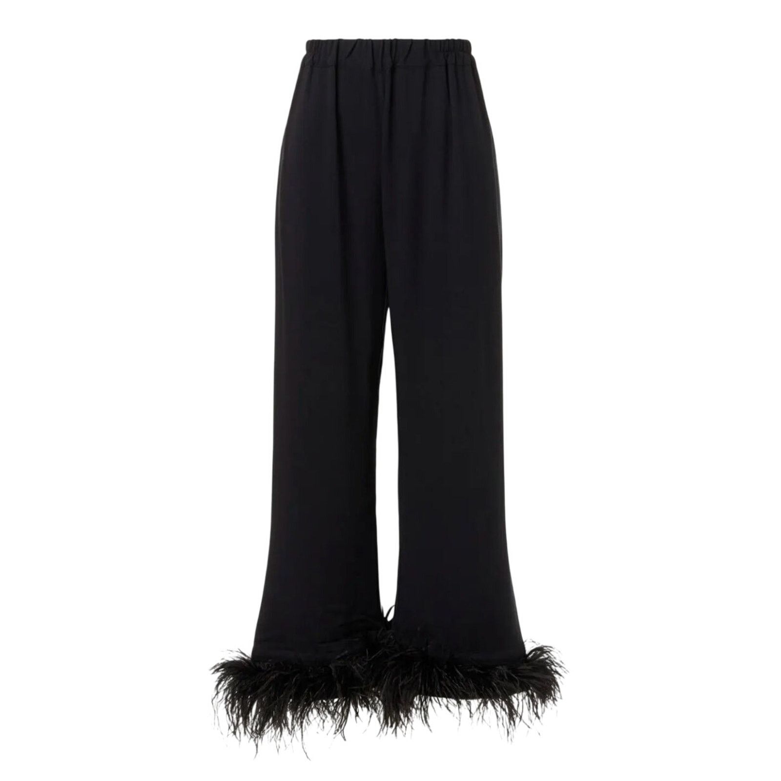 Sleeper Sleeper Party Pajama Pant With Feathers in Black, Size XS Size 25" / US 0 / IT 36 - 1 Thumbnail