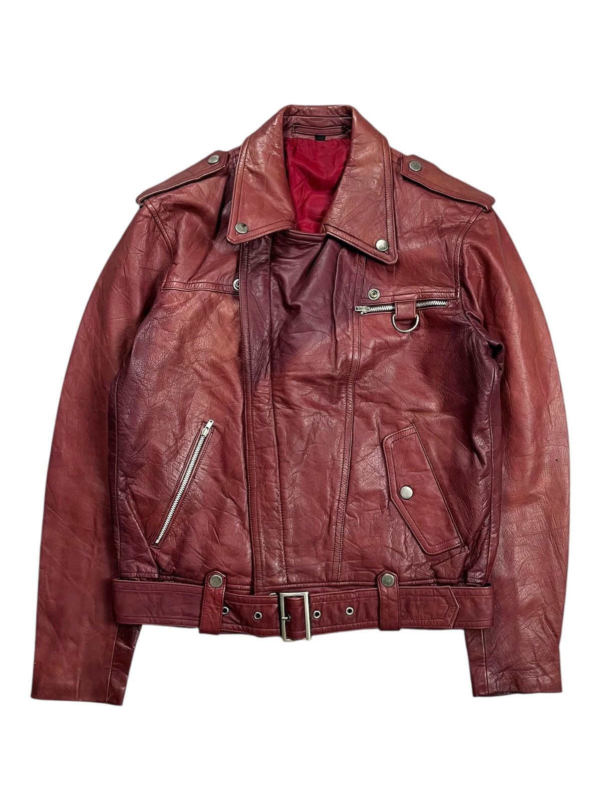Ekam "SAMPLE" ERD Style Red Wine Leather Jacket Size US M / EU 48-50 / 2 - 2 Thumbnail