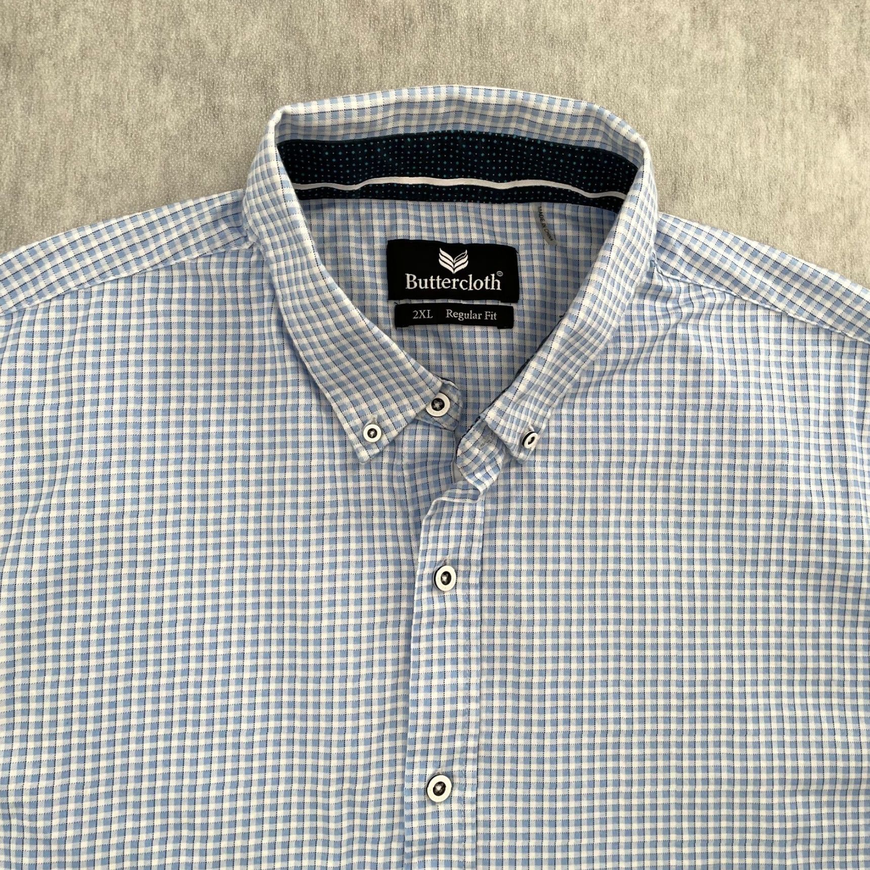 Buttero VINTAGE Butter Cloth Check Pattern Shirt Adult 2XL Long Sleeve Button-Down Cotton Mens XXL Size US XXL / EU 58 / 5 - 3 Thumbnail
