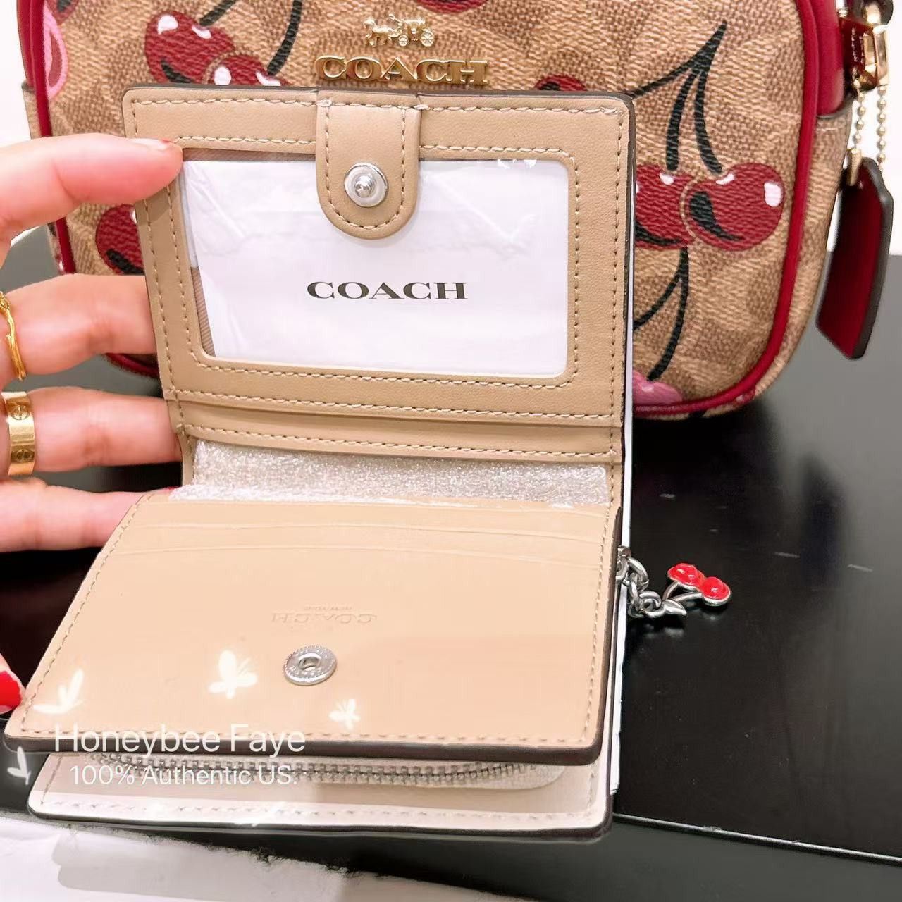 NWT Coach Snap Wallet With Cherry Print CZ618