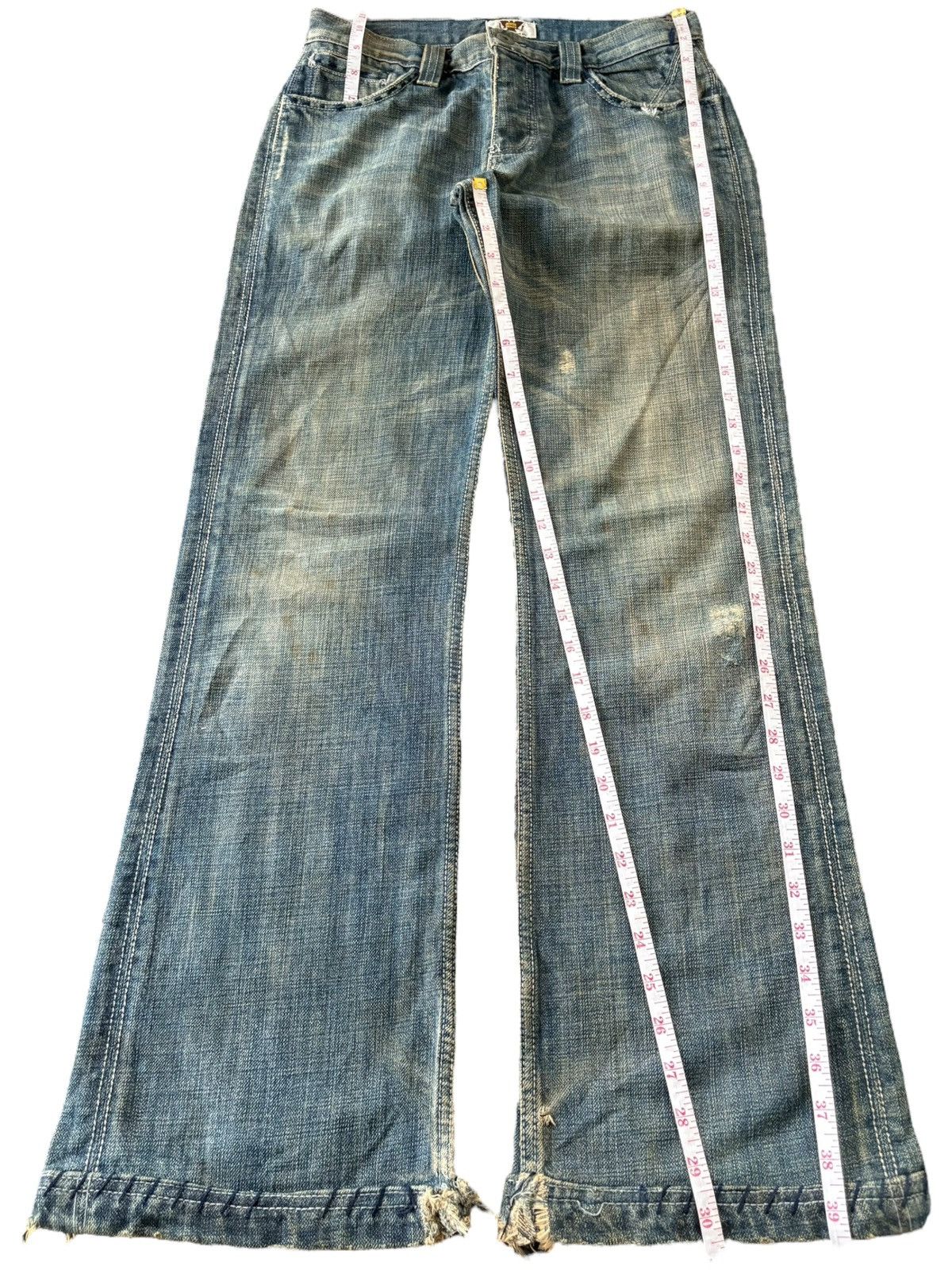 Antik Denim Vintage Japanese Brand Mud Wash Distress Flare Jeans Size 29" - 7 Thumbnail