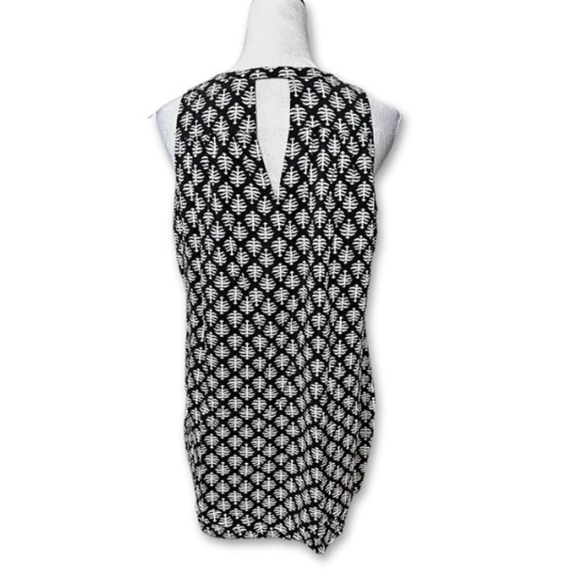 Other Shift Dress Floral Sleeveless Keyhole Neck Black/White W L Size L / US 10 / IT 46 - 4 Thumbnail