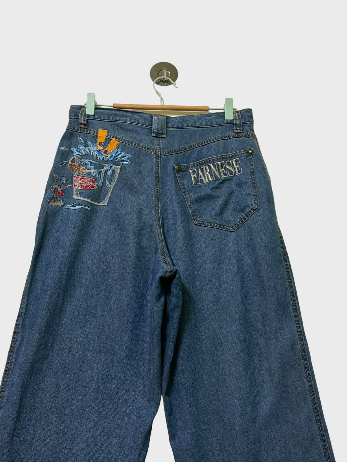 JNCO Farnese Baggy Squeaked Rat Embroidered Jnco Hiphop Baggy Size US 30 / EU 46 - 7 Thumbnail