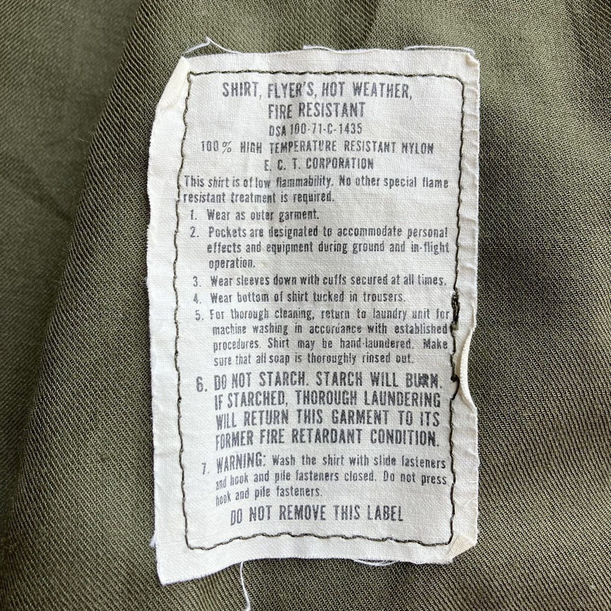 Buzz Rickson's US ARMY SHIRT FLYERS HOT WEATHER FIRE RESISTANT Size US M / EU 48-50 / 2 - 4 Thumbnail