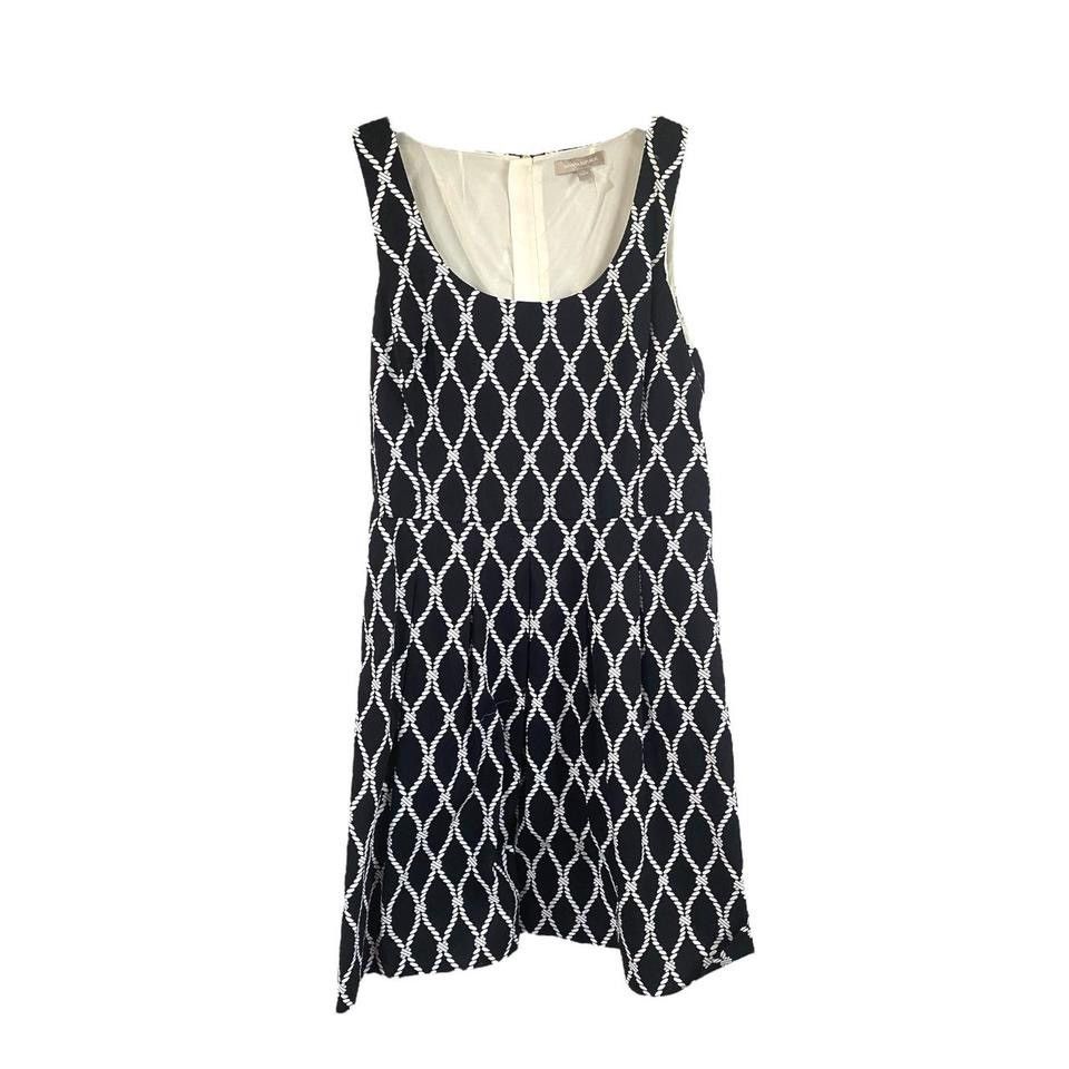 Banana Republic Banana Republic Black White Geometric Fit Flare Dress Sz 16 Size XXL / US 16-18 / IT 52-54 - 1 Thumbnail