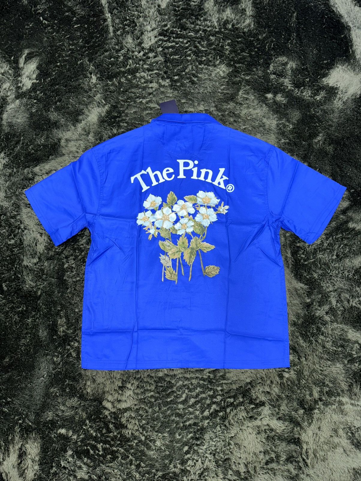 [M] vandy the pink floral printed poly half shirts blue