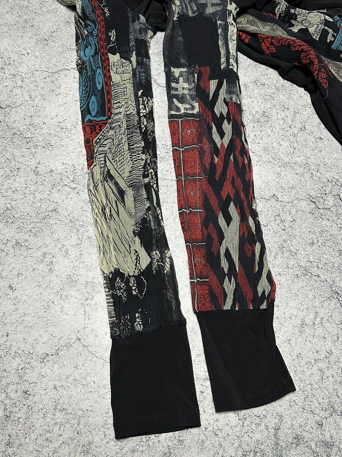Jean Paul Gaultier Save The Queen Silk Mesh Printed Dress Top Size L / US 10 / IT 46 - 14 Thumbnail