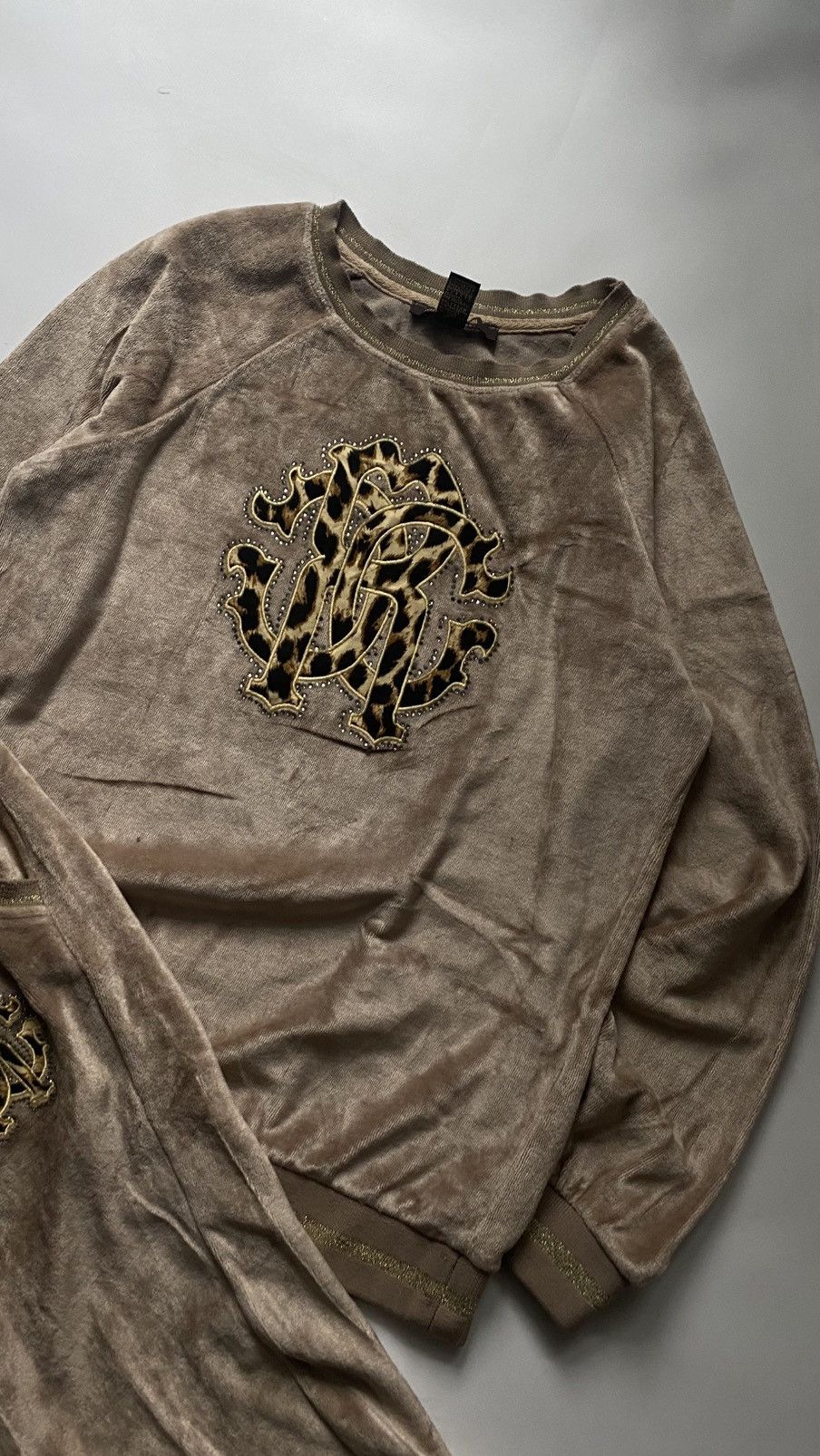 Roberto Cavalli Vintage Roberto Cavalli Velour Track Suit Y2k Juicy Couture Size M / US 6-8 / IT 42-44 - 5 Thumbnail