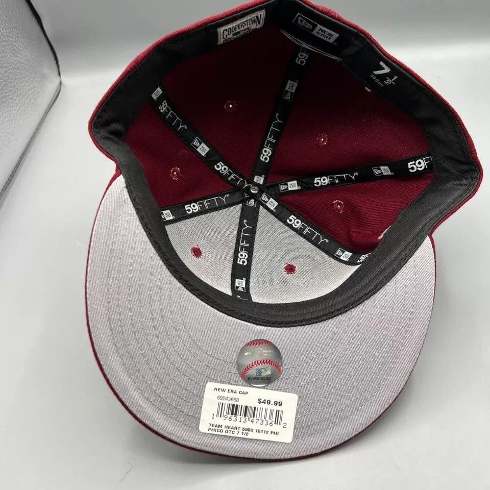 New Era Philadelphia Phillies Hat Men 7 1/2 59Fifty New Era Fitted Size ONE SIZE - 4 Thumbnail