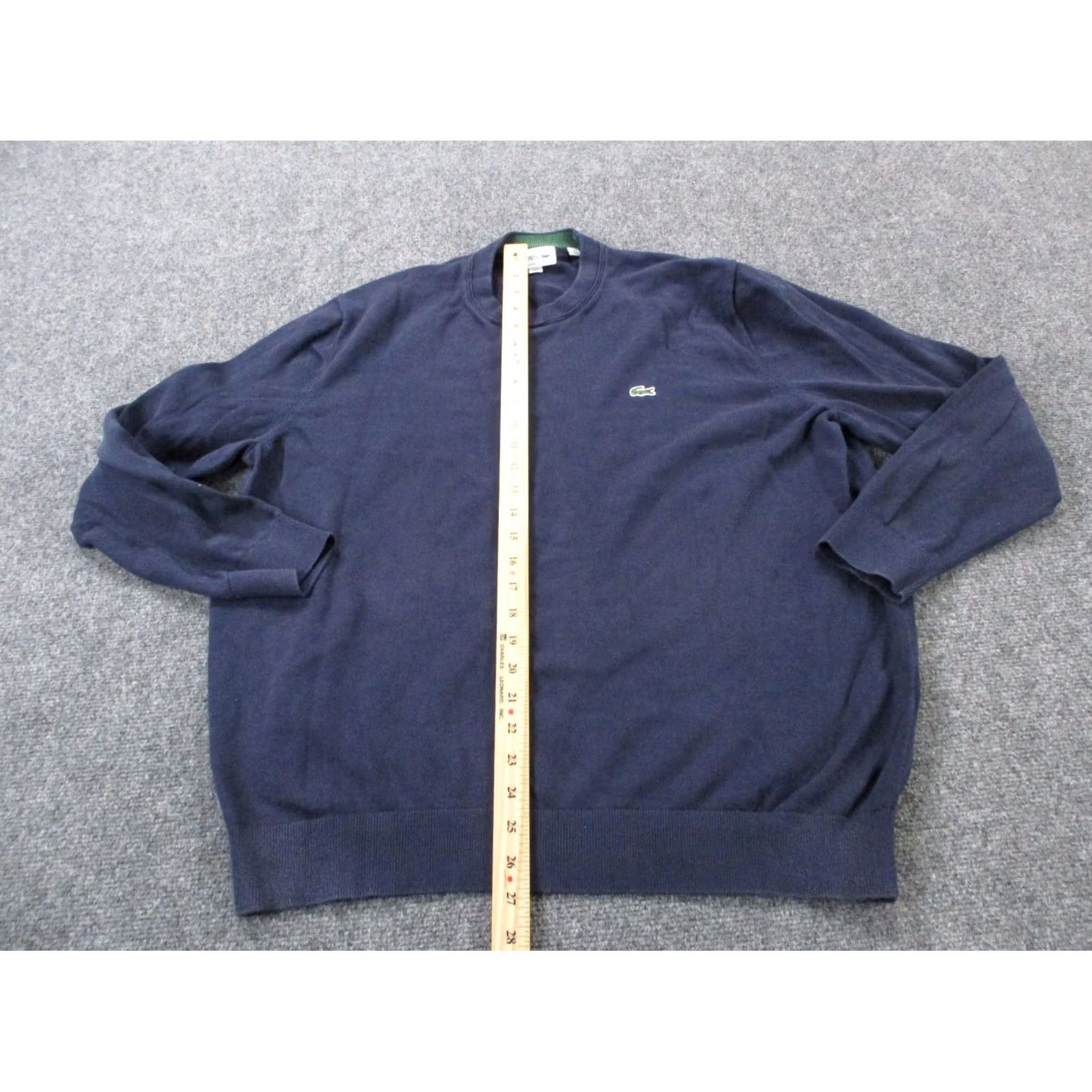 Lacoste Lacoste Mens Sweater 2XL Blue Classic Fit Pullover Logo Knit Crew Neck Cardigan? Size US XXL / EU 58 / 5 - 3 Thumbnail