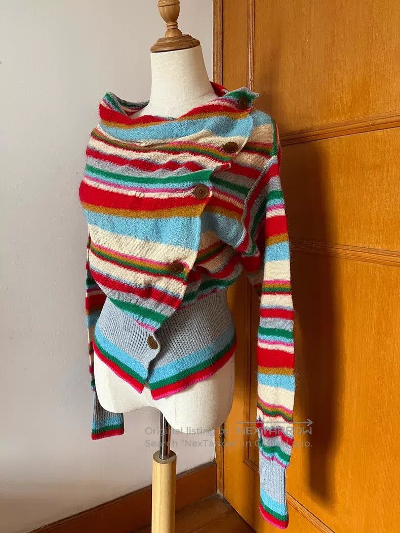 Vivienne Westwood Vivienne Westwood size 00 Rainbow Stripe Wool Knit Sweater Size S / US 4 / IT 40 - 3 Thumbnail
