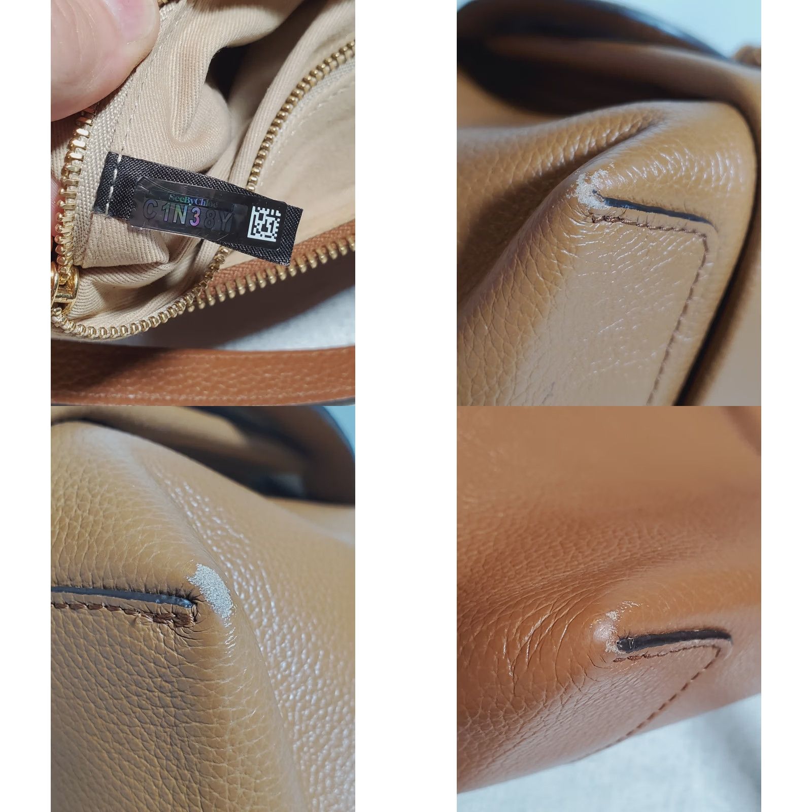 Vintage Chloé Bag Womens Small See Joan Leather Suede Crossbody Caramello Brown Charms Size ONE SIZE - 11 Thumbnail