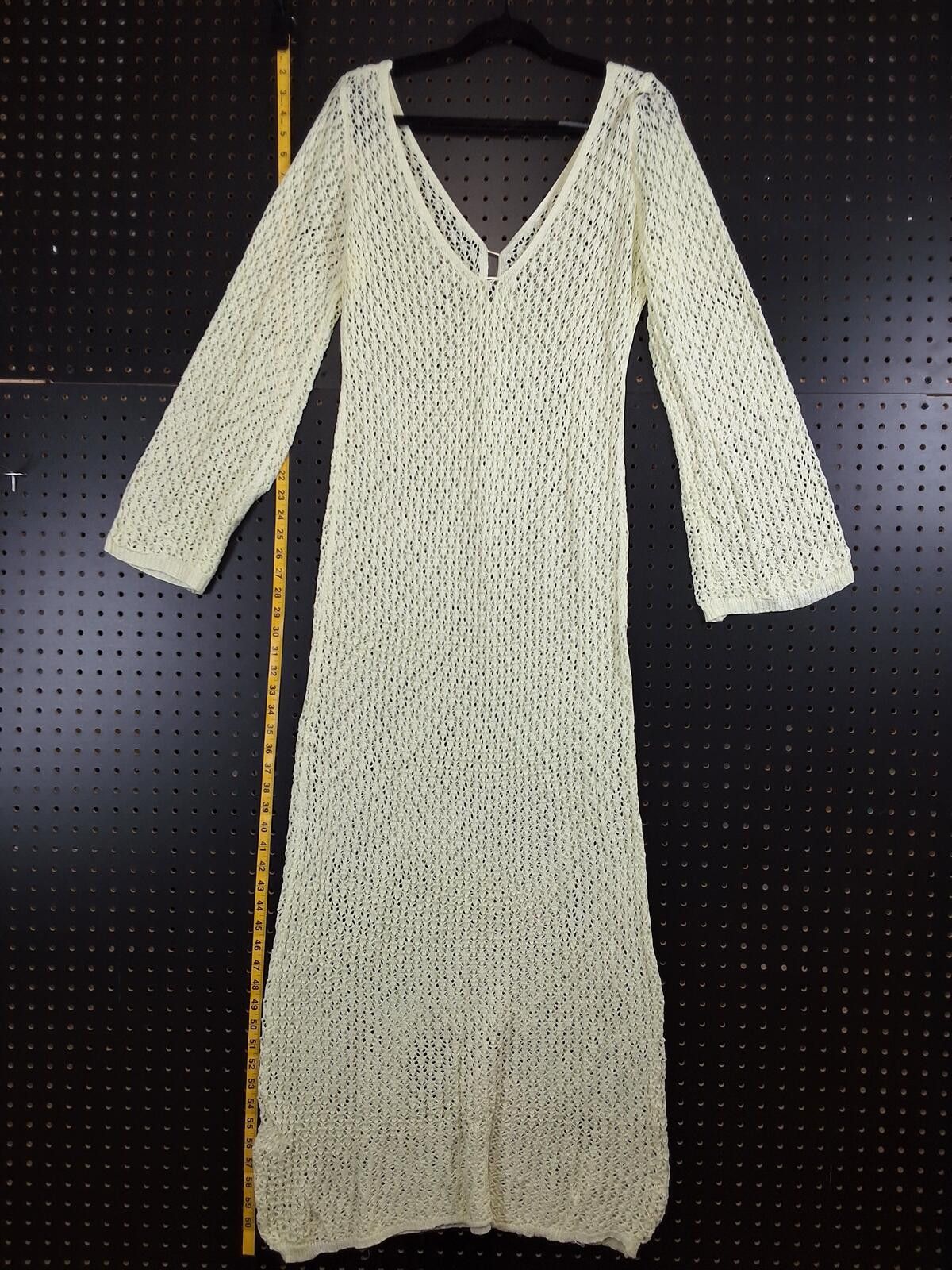 The Unbranded Brand Cream Crochet Knit Maxi Dress - Boho Chic Vibes XL Size XL / US 12-14 / IT 48-50 - 4 Thumbnail