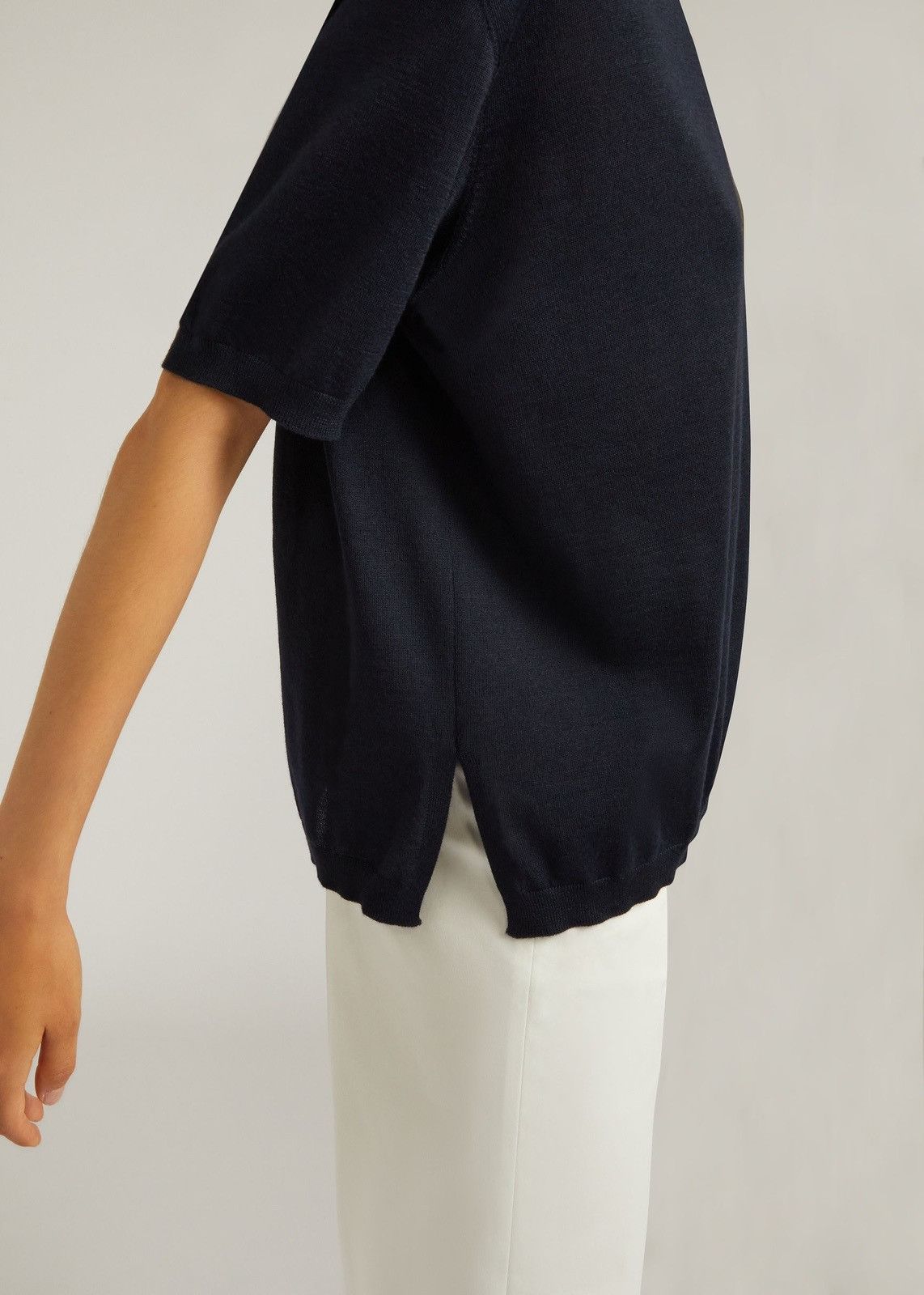 Loro Piana o1srvl11e0825 FAM7851 Val Dorcia Crewneck T-Shirt Navy Blue Size XS / US 0-2 / IT 36-38 - 4 Thumbnail