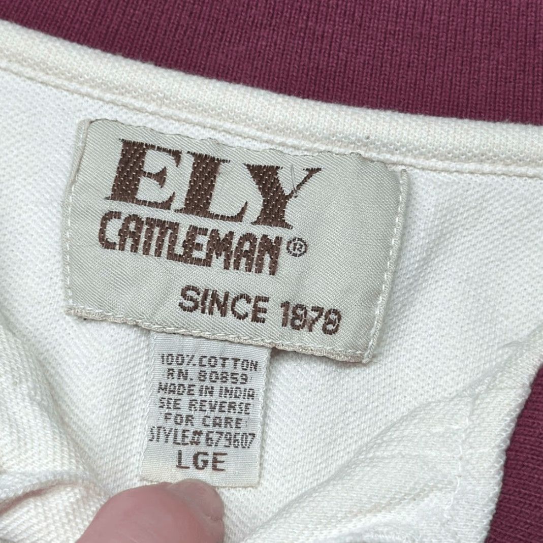 Vintage VINTAGE Ely Cattleman Polo Shirt Short Sleeve L Cream Aztec Southwestern Print Men Large Size US L / EU 52-54 / 3 - 6 Thumbnail