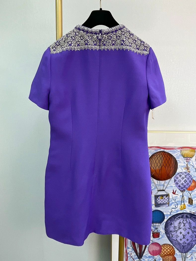 Valentino Valentino Purple heavy work beaded dress Size XXL / US 16-18 / IT 52-54 - 2 Thumbnail