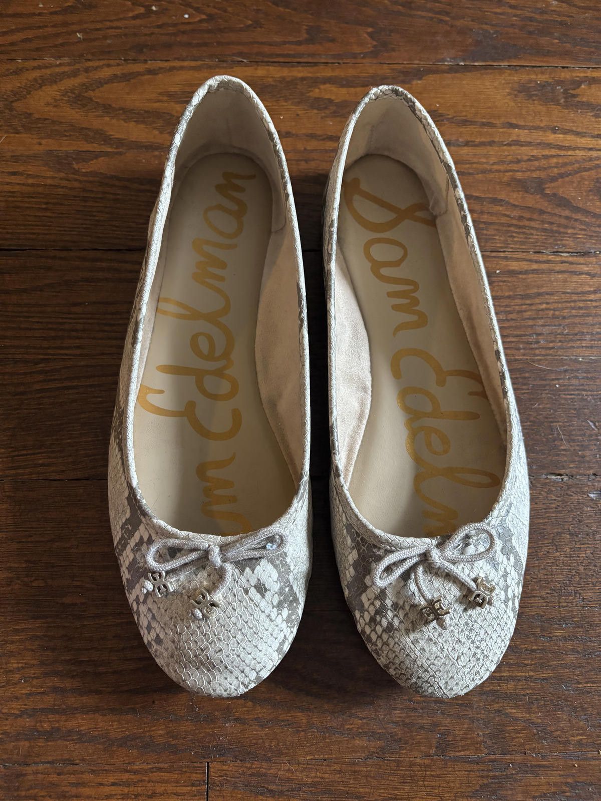 Designer EUC Sam Edelman Women's Snake Print Ballet Flats Size US 7.5 / IT 37.5 - 2 Thumbnail