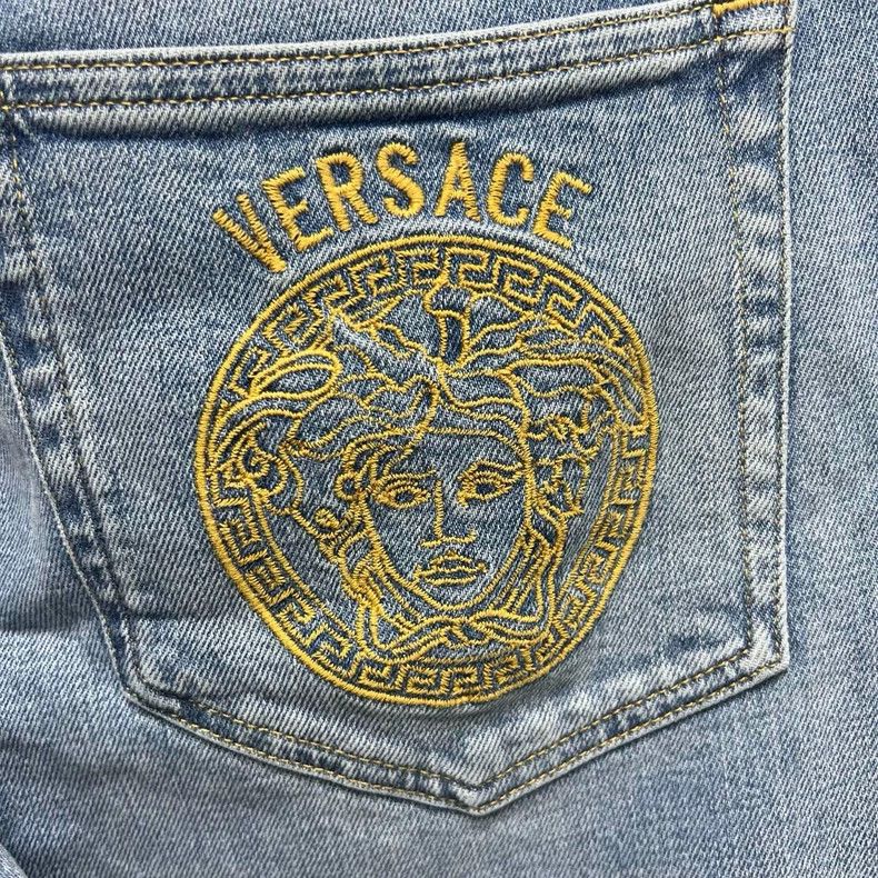 Versace Versace Men's classic Medusa embroidered men's denim jacke Size US 31 - 5 Thumbnail