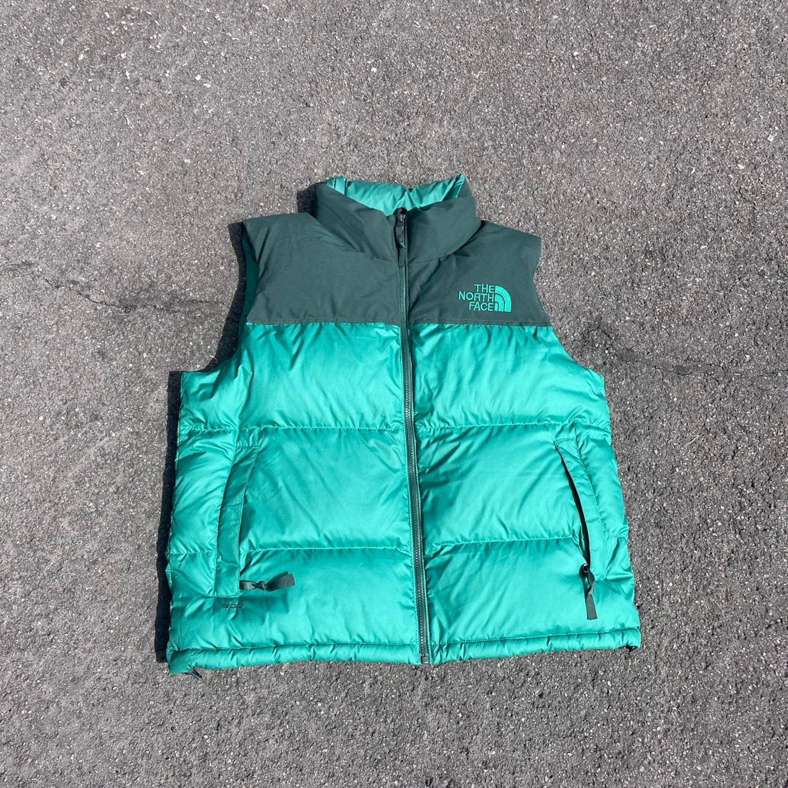 Image of The North Face Puffer Vest Womens XL Green 600 Goose Down, Men's