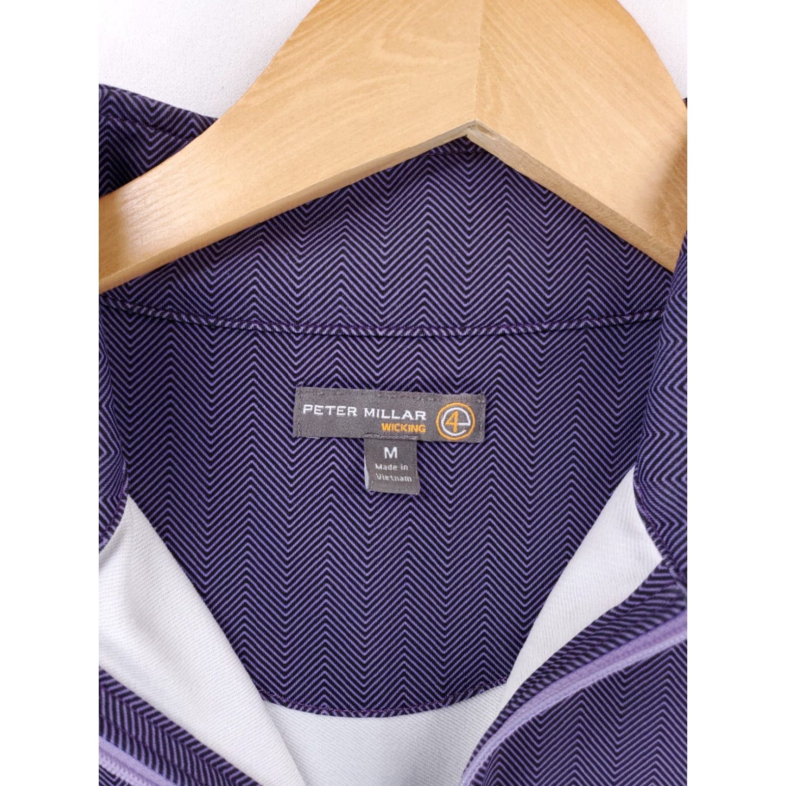 Peter Millar Peter Millar Perth Wicking 1/4 Zip Purple Zig Zag Long Sleeve Shirt Mens M Size US M / EU 48-50 / 2 - 3 Thumbnail