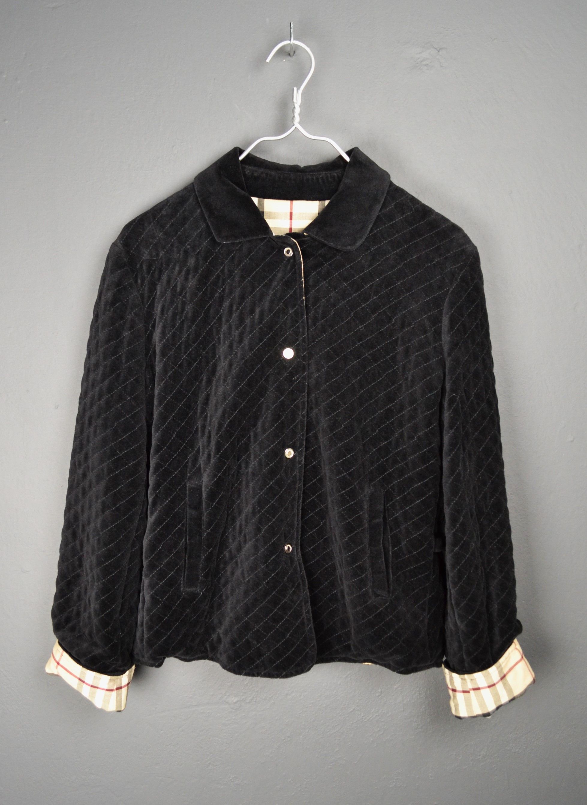 Burberry Burberry Velvet Vintage 42 size Quilted Jacket Check Size M / US 6-8 / IT 42-44 - 3 Thumbnail