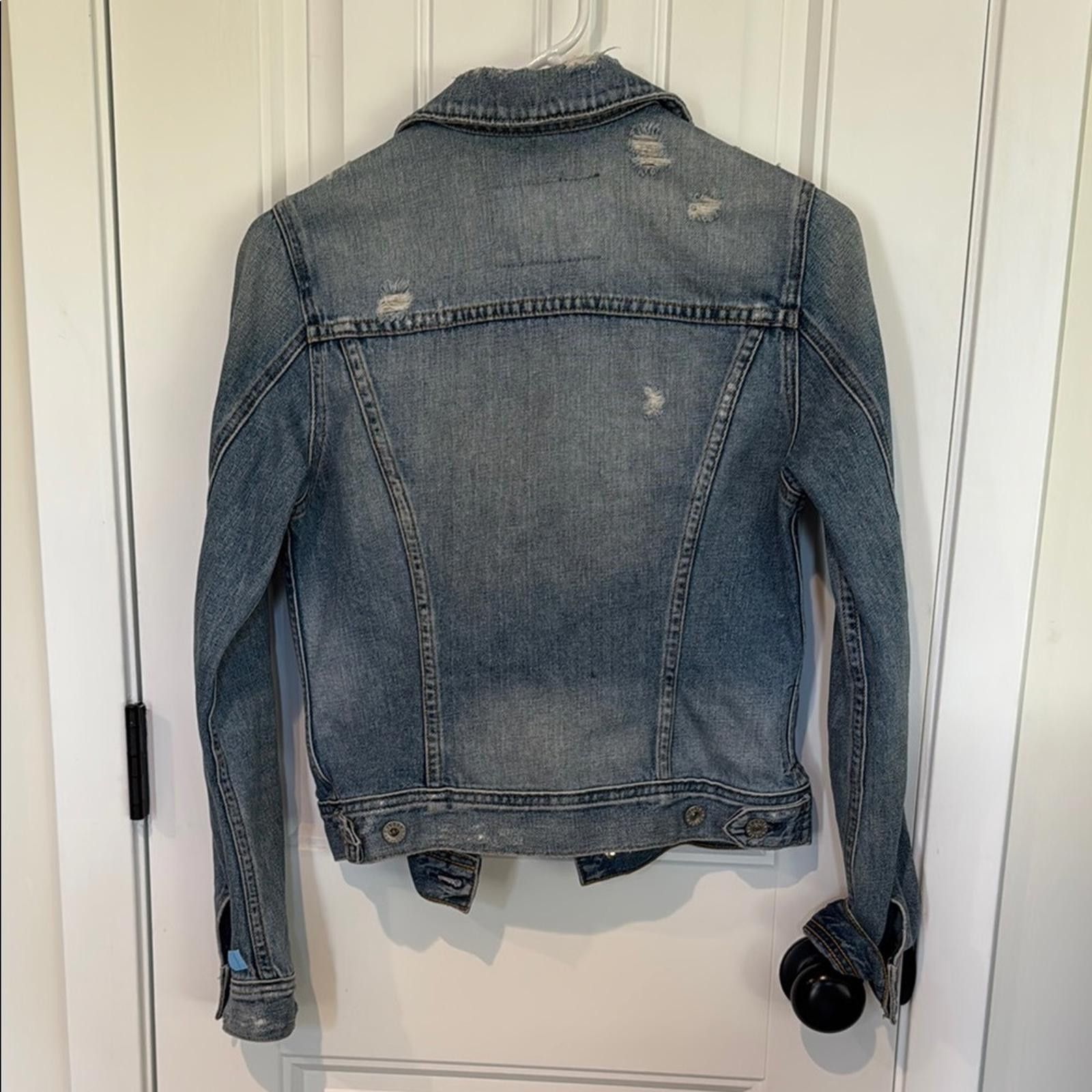 AG Adriano Goldschmied Adriano Goldschmied | The Robyn Distressed denim Jacket XS Size XS / US 0-2 / IT 36-38 - 6 Thumbnail