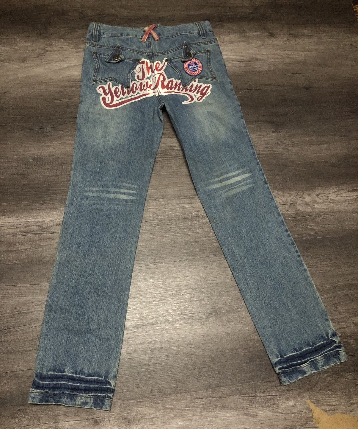 Designer × Hysteric Glamour × Japanese Brand Yellow Ranking Patches Jeans Like Hysteric Glamour Design Size US 31 - 14 Thumbnail