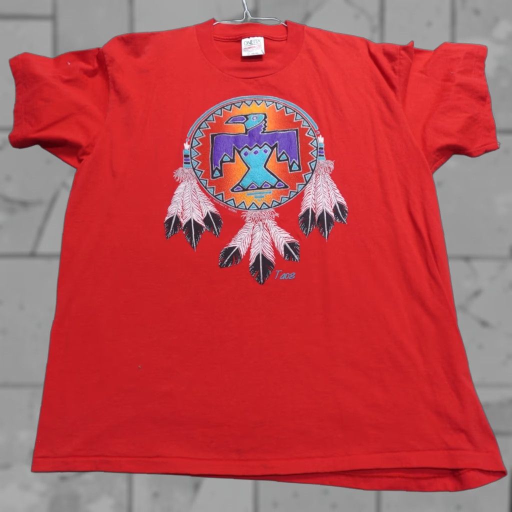 Vintage VINTAGE New Mexico Taos Shirt Red Dream Catcher USA Made L Mens Size US L / EU 52-54 / 3 - 1 Thumbnail