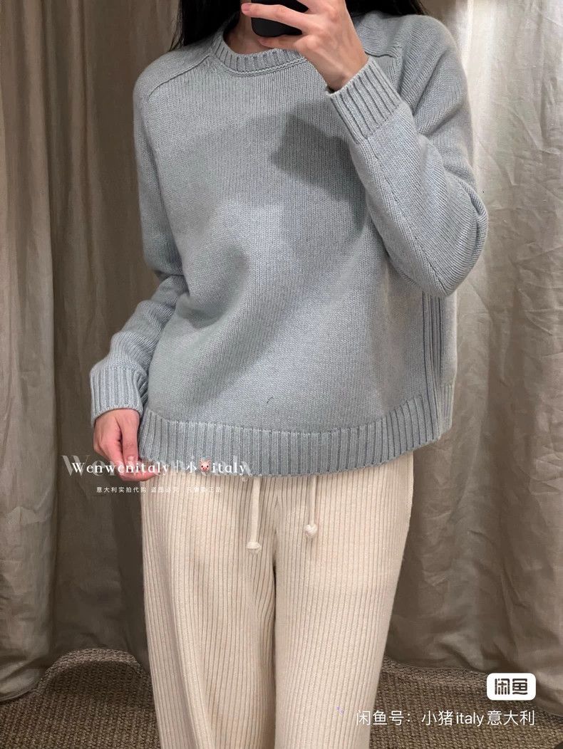 Loro Piana LORO PIANA Women's baby blue round neck cashmere sweater Size S / US 4 / IT 40 - 8 Thumbnail