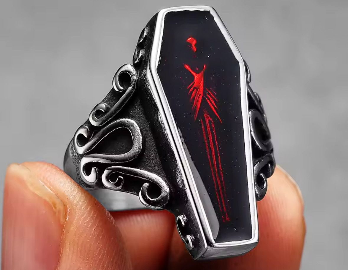 Japanese Brand Rare Retro Vintage Gothic Mummy Vampire Coffin Ring Size 9 Size ONE SIZE - 1 Thumbnail
