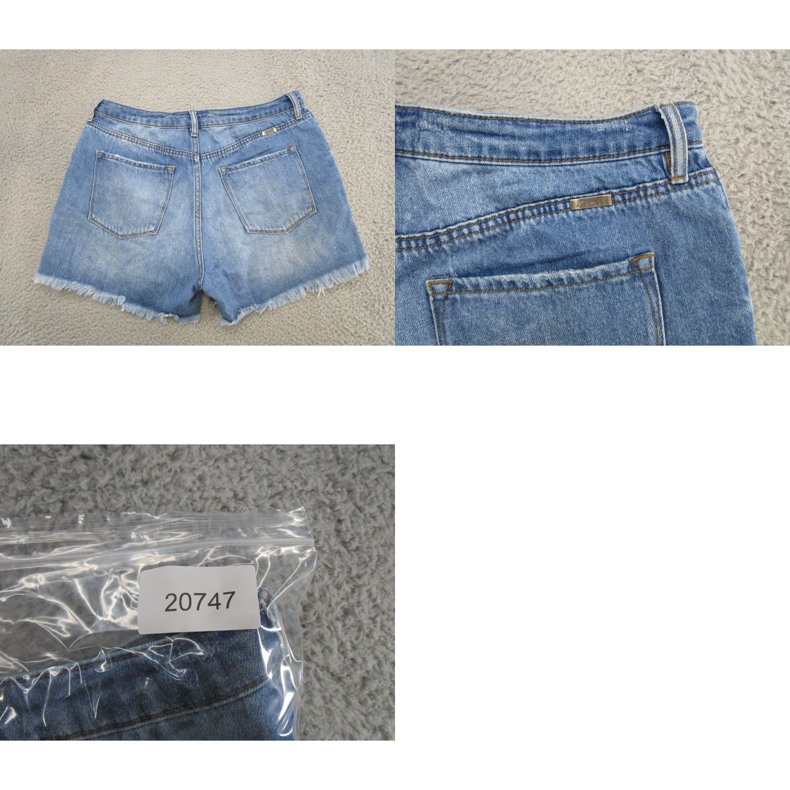 Vintage VINTAGE KanCan Women’s Denim Shorts Distressed Cut-Off Raw He Blue 5-Pocket Zipper Button Logo Summer Casual Regular Size 13/30 Size 34" / US 12 / IT 48 - 8 Thumbnail