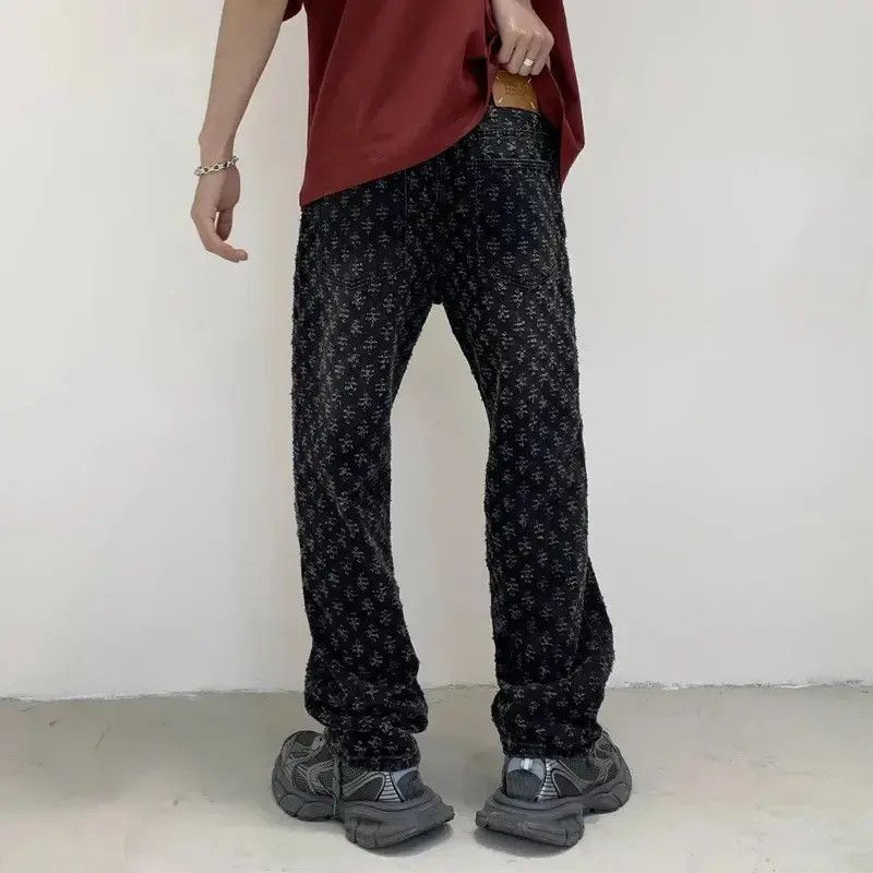 Japanese Brand Streetwear Design Cross Straight Jeans Pants y2k Size US 32 / EU 48 - 2 Thumbnail