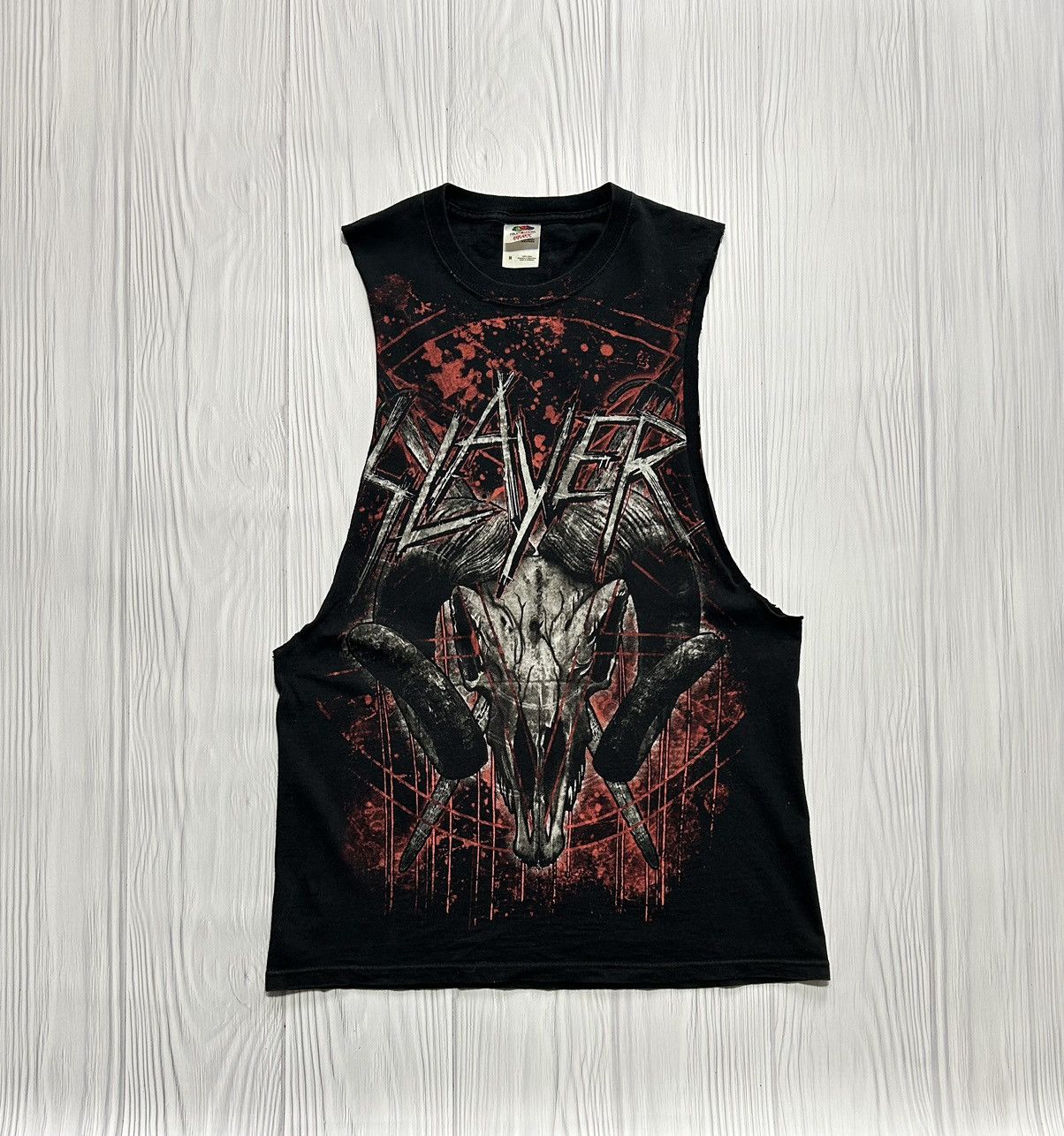 Band Tees Vintage Slayer Allprinted Thrashed Heavy Metal Tank Top Tee Size US M / EU 48-50 / 2 - 2 Thumbnail