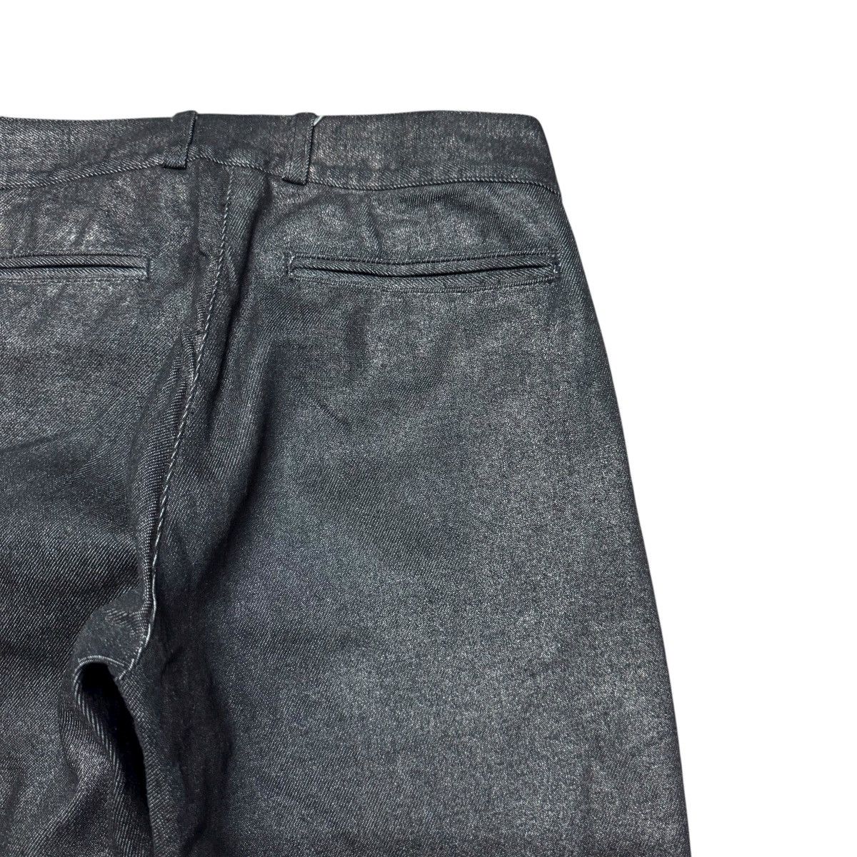 Japanese Brand PARANOID Black Waxed Shining Denim Flare Jeans Size US 28 / EU 44 - 12 Thumbnail