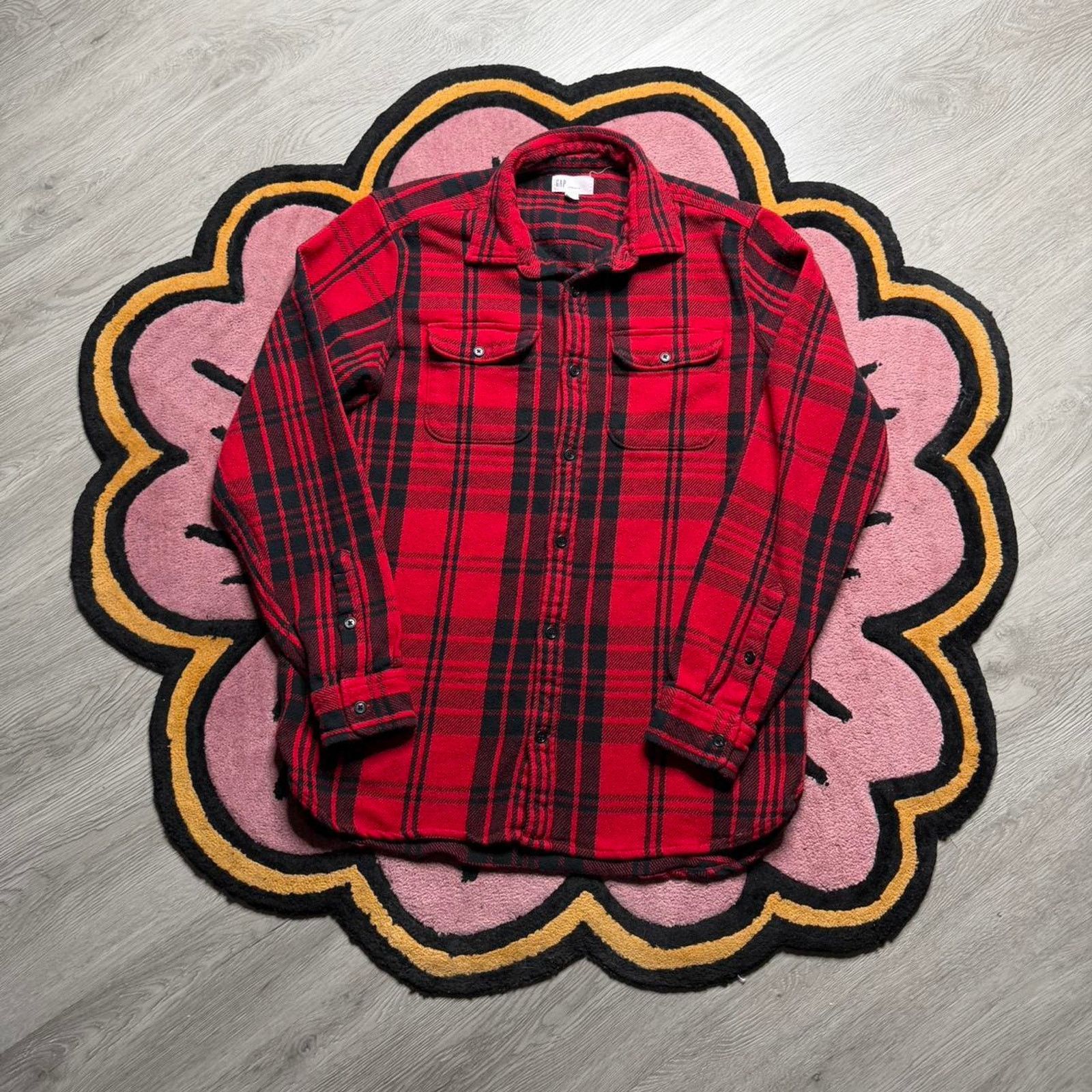 Gap Gap Casual Button Up Flannel Shirt Size Medium Red Black Size US M / EU 48-50 / 2 - 1 Thumbnail