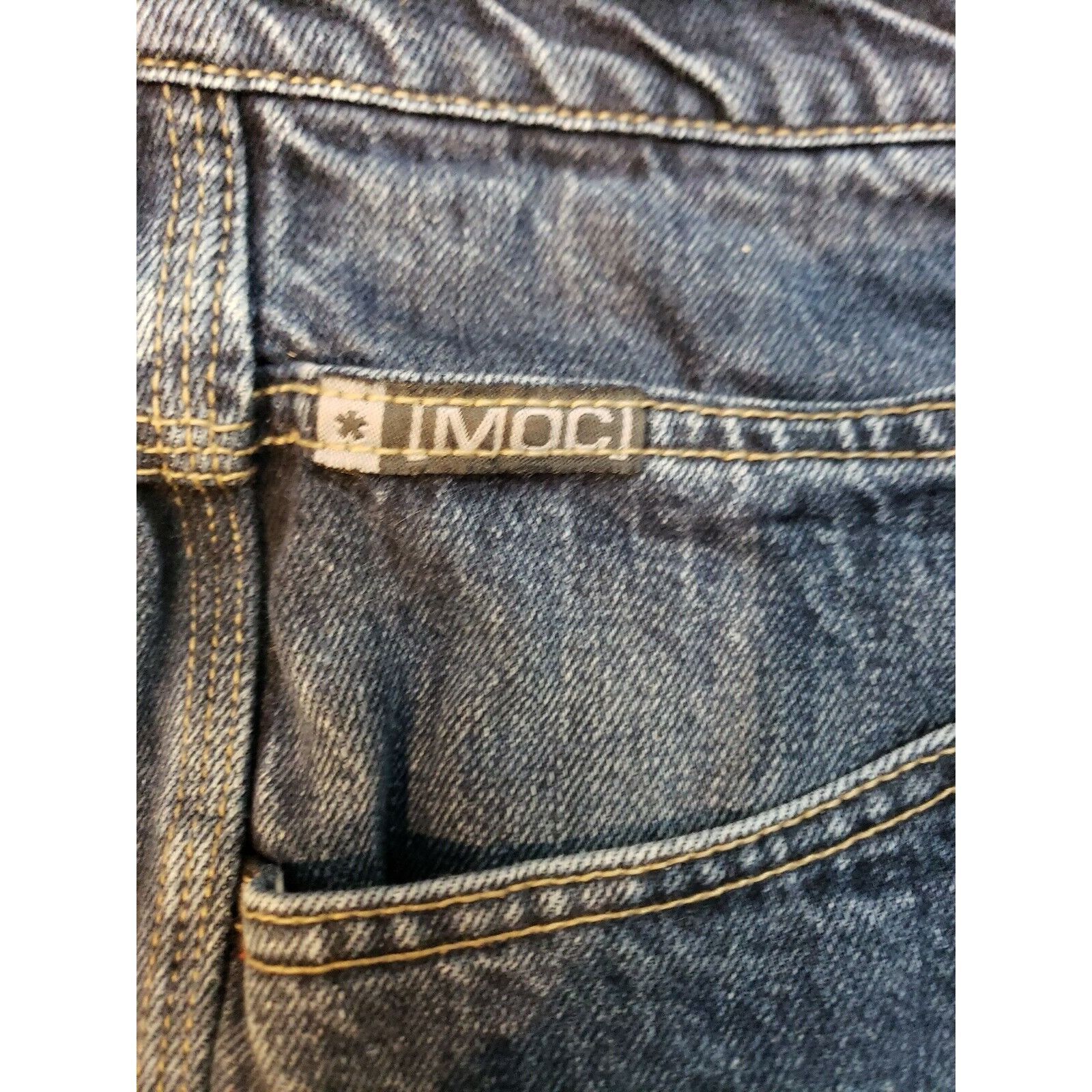 Vintage MOC Tapered Leg Baggy Blue Jeans Mens 36 x 31 80s Hip Hop Sk Size US 36 / EU 52 - 7 Thumbnail