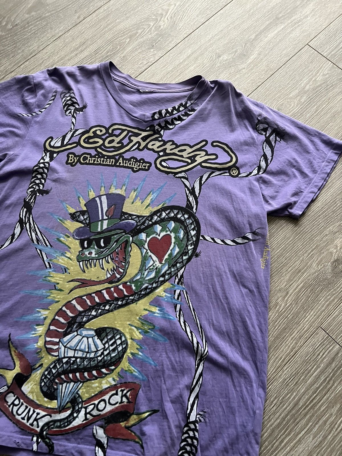 Christian Audigier × Ed Hardy × Vintage Vintage 💥 Ed Hardy by Christian Audigier T-Shirt Y2K Tee Size US L / EU 52-54 / 3 - 6 Thumbnail