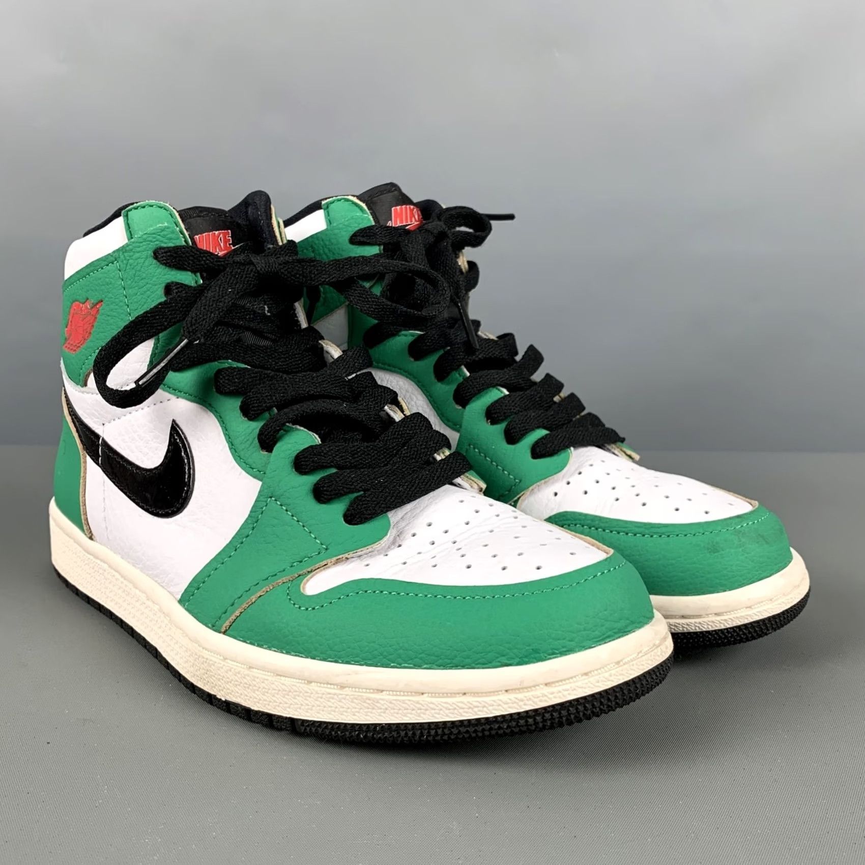 Nike NIKE High Top Sneakers Leather Color Block Green White Size 7.5 Size M / US 6-8 / IT 42-44 - 2 Thumbnail